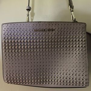 Lilac & Silver Studded Crossbody Bag